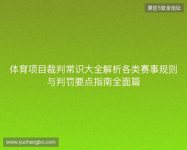 体育项目裁判常识大全解析各类赛事规则与判罚要点指南全面篇